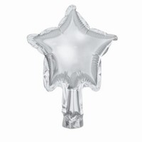 Balónik fóliový Hviezdička strieborná 12 cm, 25 ks