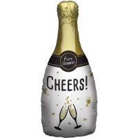Balónik fóliový Fľaša šampanského Cheers! 31x72 cm