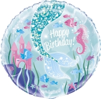 Balónik fóliový Mermaid "Happy birthday" 45 cm