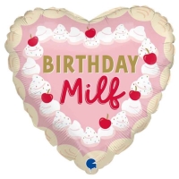 Balónik fóliový Srdce Birthday Milf 46 cm