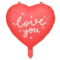 Balónik fóliový Srdce červené "Love you" 35 cm