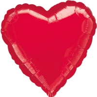 Balónik fóliový Srdce červené metalické 43 cm