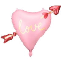 Balónik fóliový Srdce so šípom "Love" 66 x 48 cm