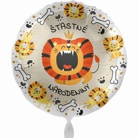 Balónik fóliový Šťastné narodeniny Lev 43 cm