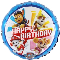 Balónik fóliový Labková patrola Happy Birthday 46 cm