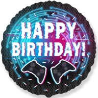 Balónik fóliový "Happy Birthday" Ovládač 45 cm