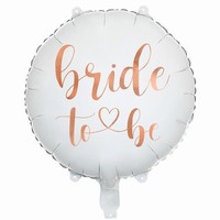 Balónik fóliový biely, rosegold "Bride to be" 35 cm