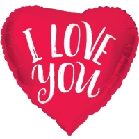 Balónik fóliový červené srdce "I love you" 45 cm