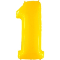 Balónik fóliový číslica 1 žltá 102 cm