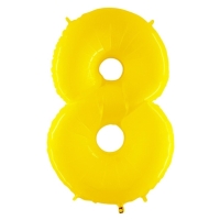 Balónik fóliový číslica 8 žltá 102 cm