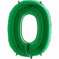 Balónik fóliový číslica zelená 0 1 ks