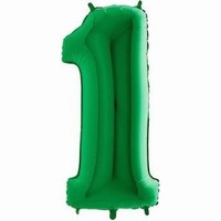 Balónik fóliový číslica zelená 1 1 ks