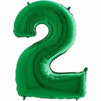 Balónik fóliový číslica zelená 2 1 ks