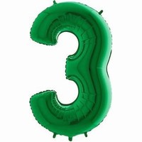 Balónik fóliový číslica zelená 3 1 ks