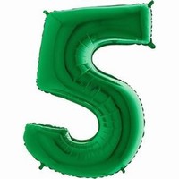 Balónik fóliový číslica zelená 5 1 ks