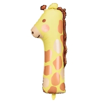 Balónik fóliový číslo 1 Žirafa 42 x 90 cm