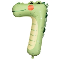 Balónik fóliový číslo 7 Krokodíl 56 x 85 cm