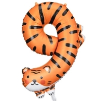 Balónik fóliový číslo 9 Tiger 64 x 87 cm