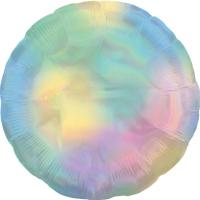 Balónik fóliový holografický kruh Iridescent pastelovo dúhový 43 cm
