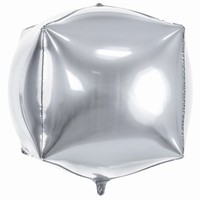 Balónik fóliový kocka strieborná 35 cm