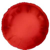 Balónik fóliový metalický kruh červený 43 cm