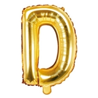 Balónik fóliový písmeno D zlaté 35 cm