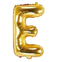 Balónik fóliový písmeno E zlaté 35 cm