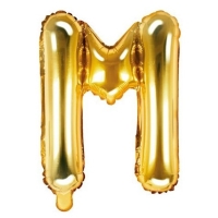Balónik fóliový písmeno M zlaté 35 cm