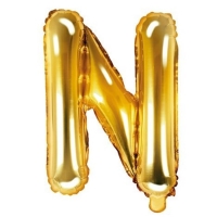 Balónik fóliový písmeno N zlaté 35 cm