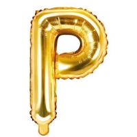 Balónik fóliový písmeno P zlaté 35 cm