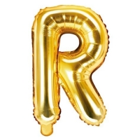 Balónik fóliový písmeno R zlaté 35 cm