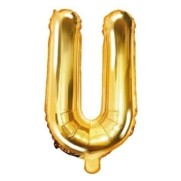 Balónik fóliový písmeno U zlaté 35 cm