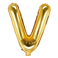 Balónik fóliový písmeno V zlaté 35 cm