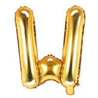 Balónik fóliový písmeno W zlaté 35 cm