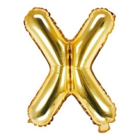Balónik fóliový písmeno X zlaté 35 cm
