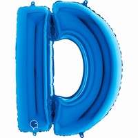 Balónik fóliový písmeno modré D 102 cm
