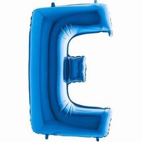 Balónik fóliový písmeno modré E 102 cm