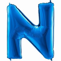 Balónik fóliový písmeno modré N 102 cm