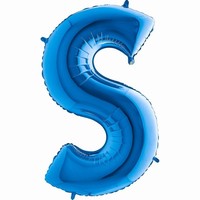 Balónik fóliový písmeno modré S 102 cm