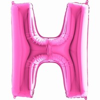 Balónik fóliový písmeno ružové H 102 cm