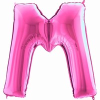 Balónik fóliový písmeno ružové M 102 cm