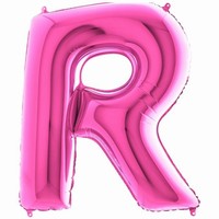 Balónik fóliový písmeno ružové R 102 cm