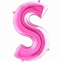 Balónik fóliový písmeno ružové S 102 cm