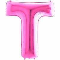 Balónik fóliový písmeno ružové T 102 cm