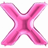 Balónik fóliový písmeno ružové X 102 cm