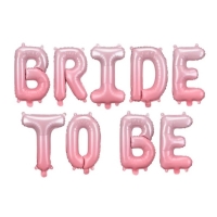 Balónik fóliový ružový "Bride to be" 350 x 45 cm