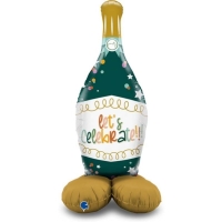 Balónik fóliový samostatne stojaci Fľaša šampanského Celebrate 137 cm