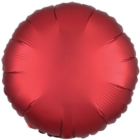 Balónik fóliový saténový kruh sýto červený 43 cm