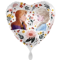 Balónik fóliový Srdce Elsa & Anna Floral 43 cm