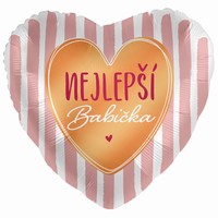 Balnik fliov srdce "Nejlep babika" 43 cm